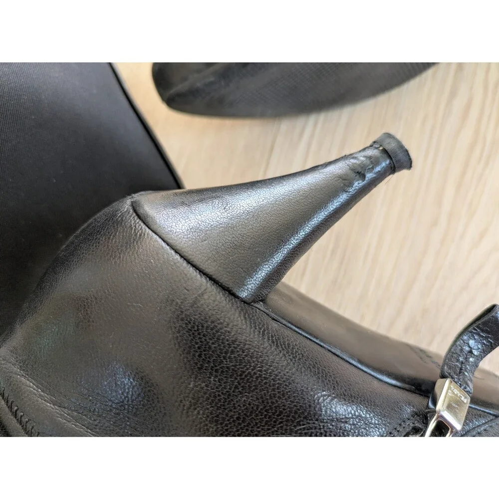 Incredible Y2K PRADA Leather & Nylon Knee High Heel Boots 39.5 (Fits Like 8.5) - Picture 12 of 15